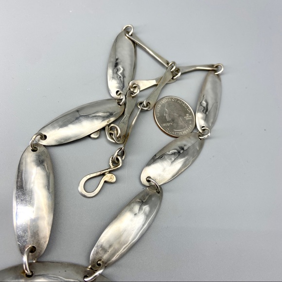 Vintage Sterling Silver & Bruneau Jasper Medallion Necklace - Picture 5 of 16